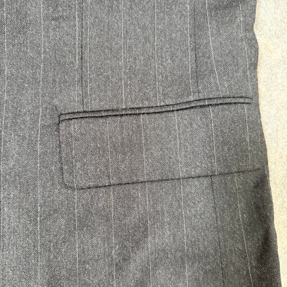 Oscar De La Renta Mens Vested Gray Pinstriped Suit Jacket - Picture 7 of 11